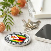 Porte-clés Emblème du Zimbabwe Round (Côté)