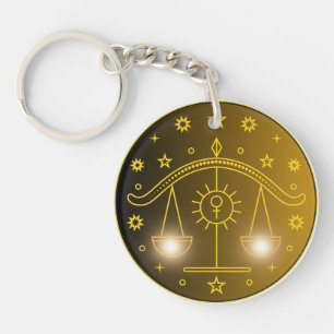 Porte-clés Emblème du Zodiaque Balance Symbole Céleste Mini