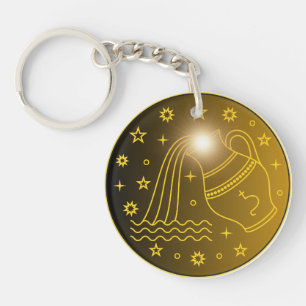 Porte-clés Emblème du Zodiaque Verseau Symbole Céleste Mini