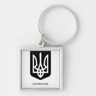 Porte-clés Emblème graphique contemporain Tryzub de l'Ukraine