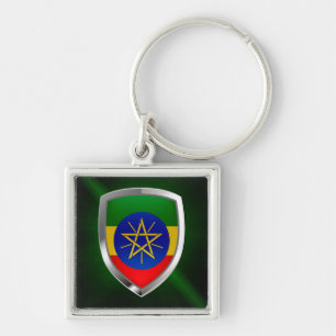 Porte-clés Emblème métallique de l'Éthiopie