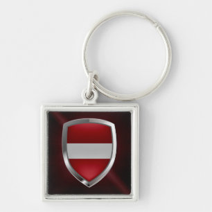 Porte-clés Emblème métallique de Lettonie