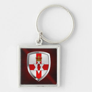 Porte-clés Emblème métallique d'Irlande du Nord