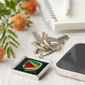 Porte-clés Emblème métallique du Guyana (Côté)