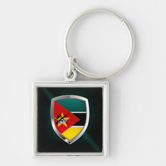 Porte-clés Emblème métallique du Mozambique (Devant)