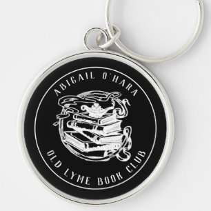 Porte-clés Emblème personnalisé de club de livre noir vintage