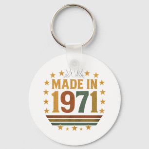 Porte-clés Emblème Rétro Classique "Fabriqué en 1971"