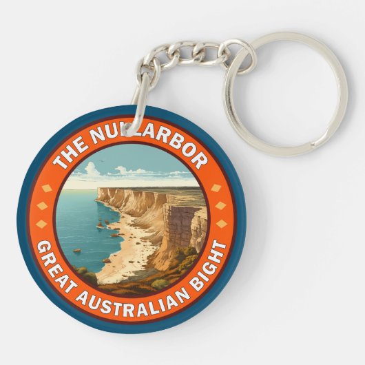 Porte-clés Emblème rétro de Nullarbor Great Australian Bight (Dos)