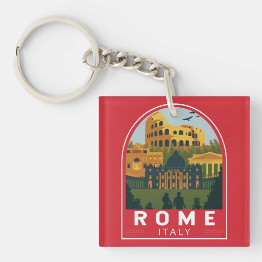 Porte-clés Emblème Rome Italie Travel Retro (Devant)