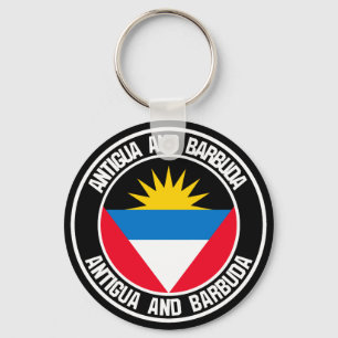 Porte-clés Emblème rond Antigua-et-Barbuda
