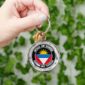 Porte-clés Emblème rond Antigua-et-Barbuda (Main)