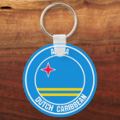 Porte-clés Emblème rond d'Aruba (Recto)