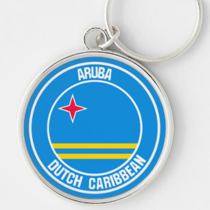 Porte-clés Emblème rond d'Aruba