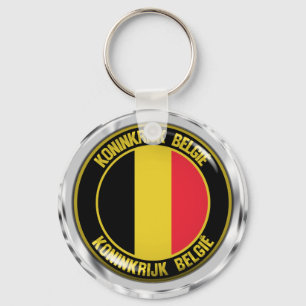 Porte-clés Emblème rond de Belgique