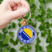 Porte-clés Emblème rond de Bosnie-Herzégovine (Main)