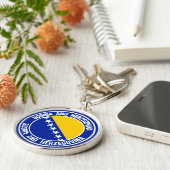 Porte-clés Emblème rond de Bosnie-Herzégovine (Côté)