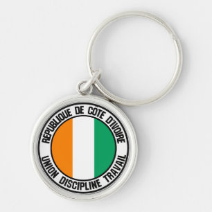 Porte-clés Emblème rond de Côte d'Ivoire