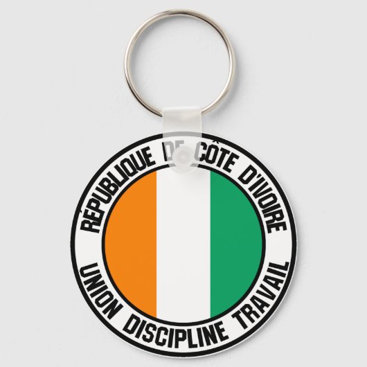 Porte-clés Emblème rond de Côte d'Ivoire (Recto)