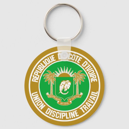 Porte-clés Emblème rond de Côte d'Ivoire (Recto)