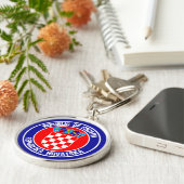 Porte-clés Emblème rond de Croatie (Côté)