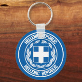 Porte-clés Emblème rond de Grèce (Recto)
