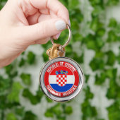 Porte-clés Emblème rond de la Croatie (Main)