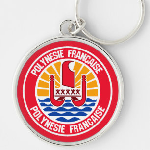 Porte-clés Emblème rond de la Polynésie française