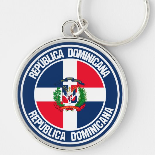 Porte-clés Emblème rond de la République Dominicaine (Devant)