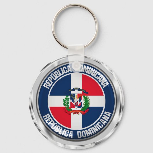 Porte-clés Emblème rond de la République Dominicaine (Recto)