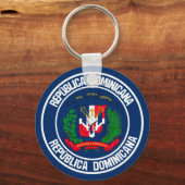 Porte-clés Emblème rond de la République Dominicaine (Recto)