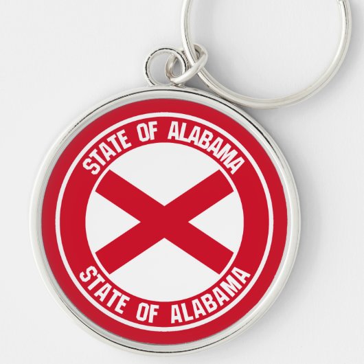 Porte-clés Emblème rond de l'Alabama (Devant)