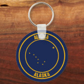 Porte-clés Emblème rond de l'Alaska (Recto)