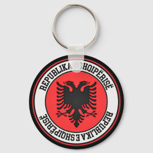 Porte-clés Emblème rond de l'Albanie