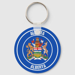 Porte-clés Emblème rond de l'Alberta