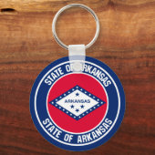 Porte-clés Emblème rond de l'Arkansas (Recto)