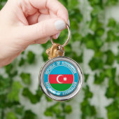 Porte-clés Emblème rond de l'Azerbaïdjan (Main)