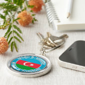 Porte-clés Emblème rond de l'Azerbaïdjan (Côté)