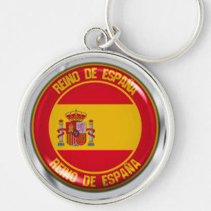 Porte-clés Emblème rond de l'Espagne