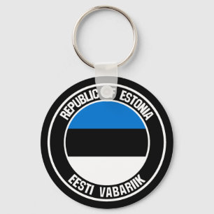 Porte-clés Emblème rond de l'Estonie