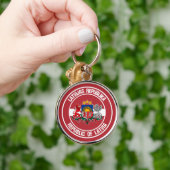 Porte-clés Emblème rond de Lettonie (Main)