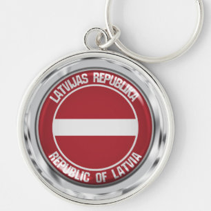 Porte-clés Emblème rond de Lettonie