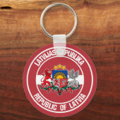 Porte-clés Emblème rond de Lettonie (Recto)
