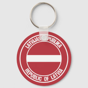 Porte-clés Emblème rond de Lettonie