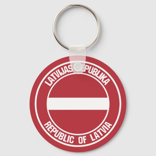 Porte-clés Emblème rond de Lettonie (Recto)