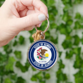 Porte-clés Emblème rond de l'Illinois (Main)