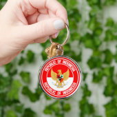 Porte-clés Emblème rond de l'Indonésie (Main)
