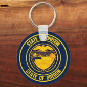 Porte-clés Emblème rond de l'Oregon (Recto)