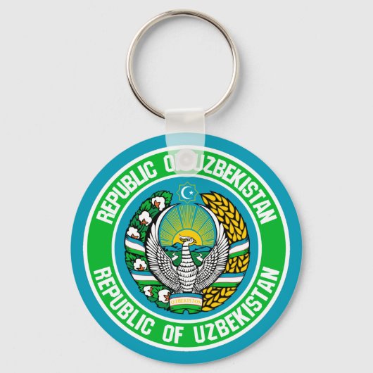 Porte-clés Emblème rond de l'Ouzbékistan (Recto)