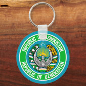 Porte-clés Emblème rond de l'Ouzbékistan (Recto)