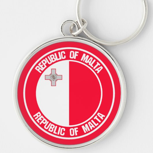 Porte-clés Emblème rond de Malte (Devant)
